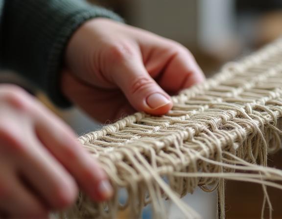 Traditional Irish weaving technique demonstration at Weave & Bloom Collective heritage program